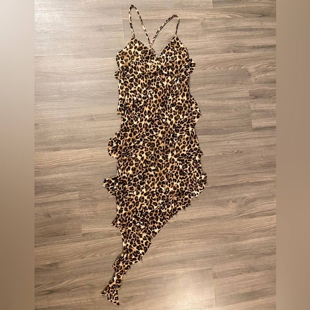 Leopard Print Ruffle Dress